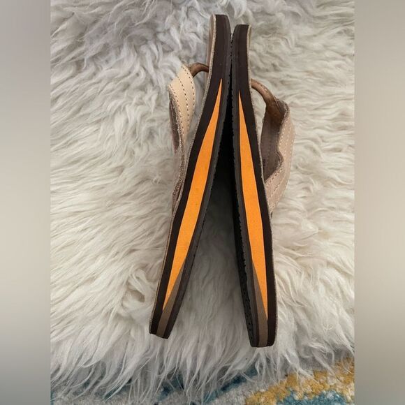 Feelgoodz Kinderz Leather Flip Flops Tan 7 - Picture 3 of 7